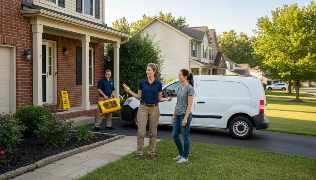Residential water damage restoration in Erwinna, PA